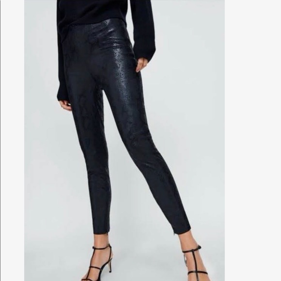 Zara Pants - cropped snakeskin zara leggings